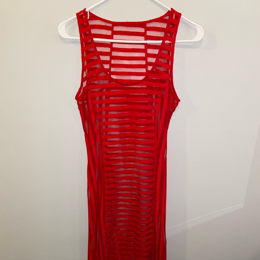Red sheer stripped sexy
